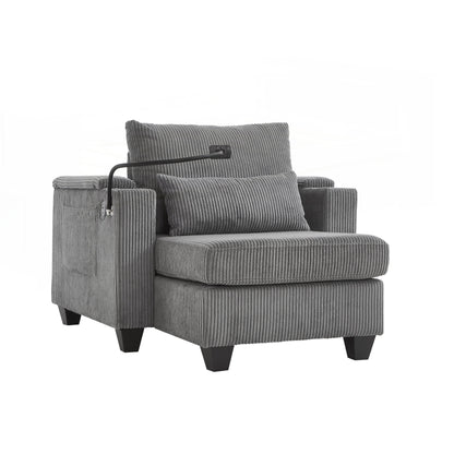 Divano letto in velluto a coste con porte USB