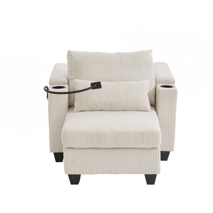 Divano letto in velluto a coste con porte USB