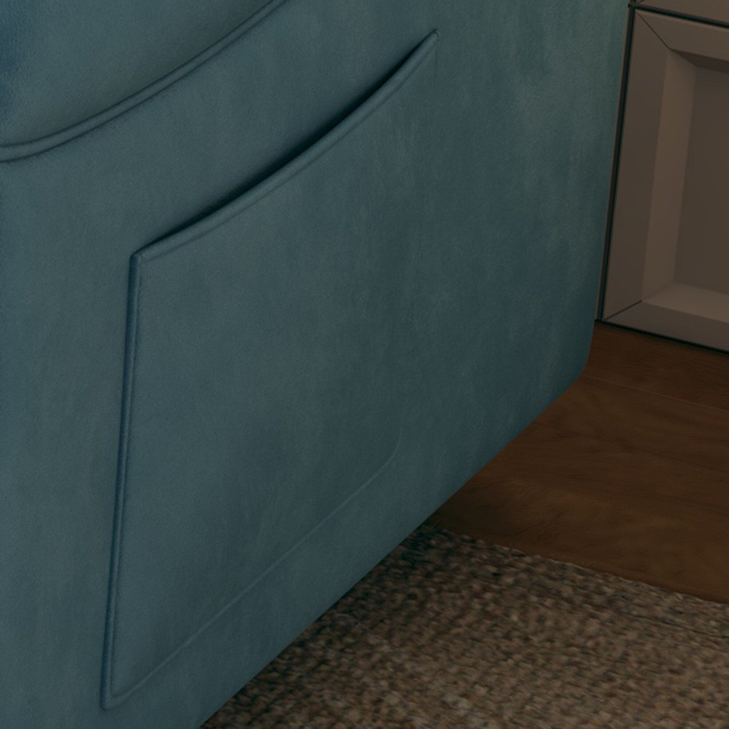 Vetrina divani: divano letto 54 Velvet Blue - Un gioiello da soggiorno a doppio uso con opzione letto retrattile