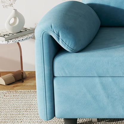 Vetrina divani: divano letto 54 Velvet Blue - Un gioiello da soggiorno a doppio uso con opzione letto retrattile