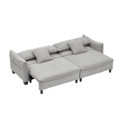 Il divano può essere convertito in un divano letto con due cuscini decorativi