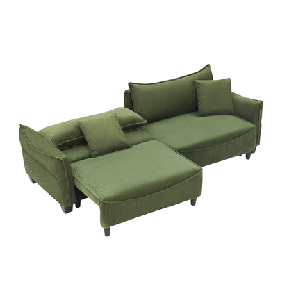 Il divano può essere convertito in un divano letto con due cuscini decorativi