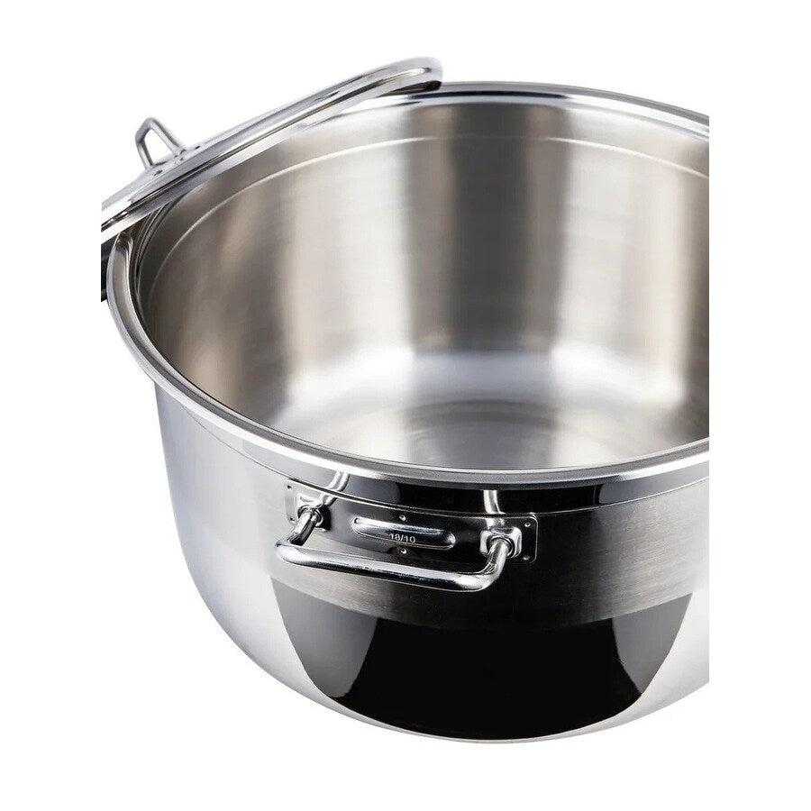 Pentola per brodo JUMBO Deep Kettle in acciaio inossidabile 18/10 Sofram con coperchio