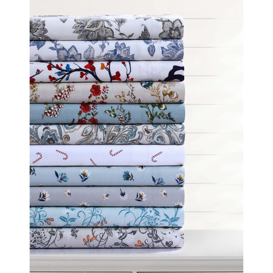 Set di lenzuola con tasche extra profonde stampate in morbida flanella di cotone da 170 g/m²