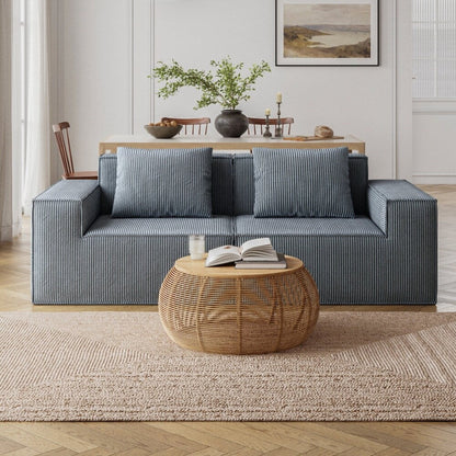 Divano per due persone in morbido velluto a coste nuvola