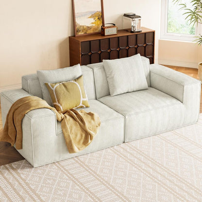 Divano per due persone in morbido velluto a coste nuvola