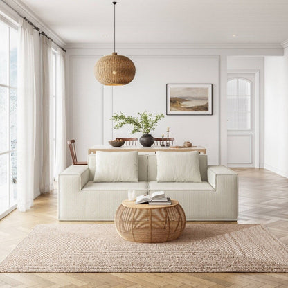 Divano per due persone in morbido velluto a coste nuvola