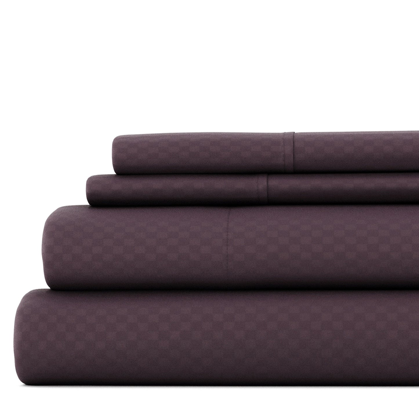 Set di lenzuola con tasca profonda Soft Essentials Double Brushed Embossed Checkered 4 pezzi
