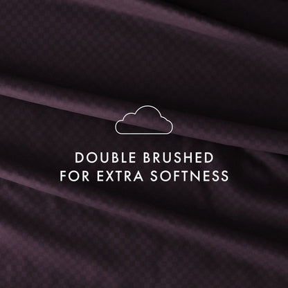 Set di lenzuola con tasca profonda Soft Essentials Double Brushed Embossed Checkered 4 pezzi