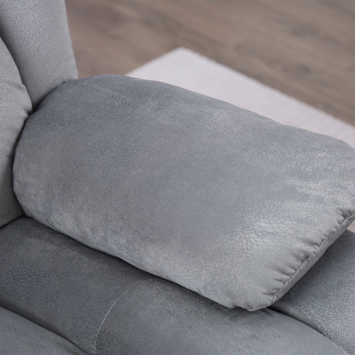 Poltrona reclinabile manuale con rivestimento in tessuto morbido, massaggiante e calore