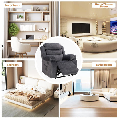 Poltrona reclinabile morbida con funzione massaggio e calore