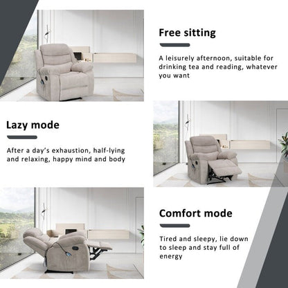 Poltrona reclinabile morbida con funzione massaggio e calore