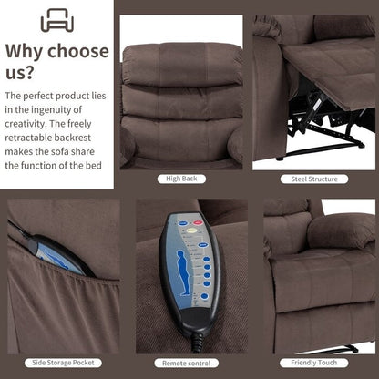 Poltrona reclinabile morbida con funzione massaggio e calore