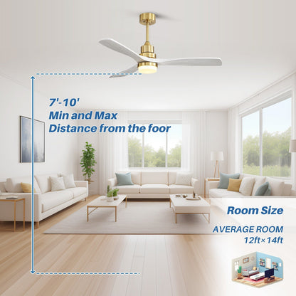 Ventilatore da soffitto in legno per interni Sofucor 52 con telecomando, luce integrata opzionale