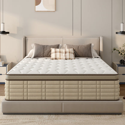 Materasso ibrido SogesSleep da 12 pollici in una scatola con design ergonomico in memory foam