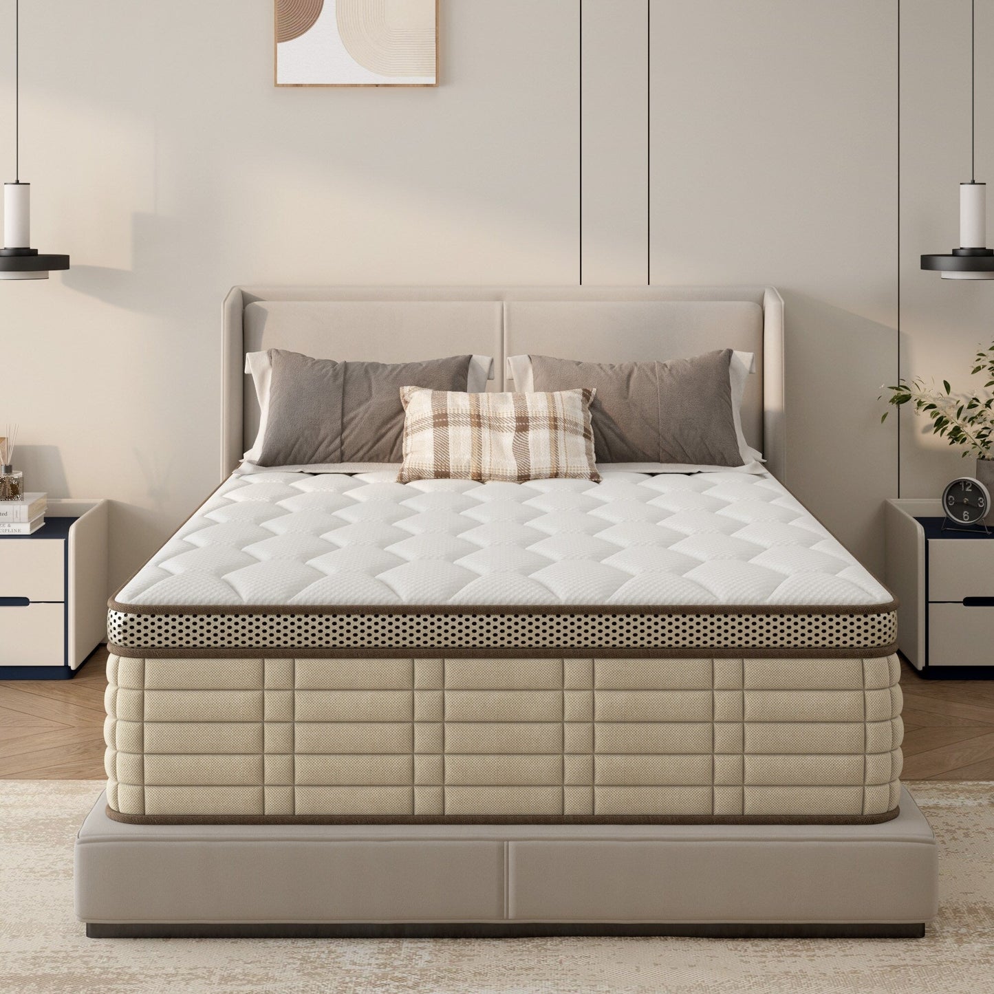 Materasso ibrido SogesSleep da 12 pollici in una scatola con design ergonomico in memory foam