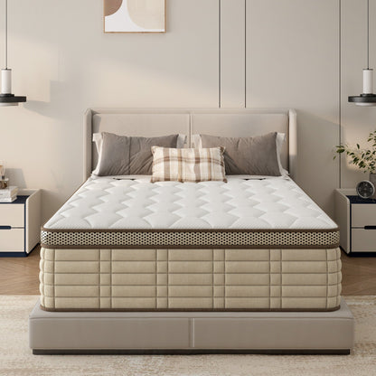Materasso ibrido SogesSleep da 12 pollici in una scatola con design ergonomico in memory foam