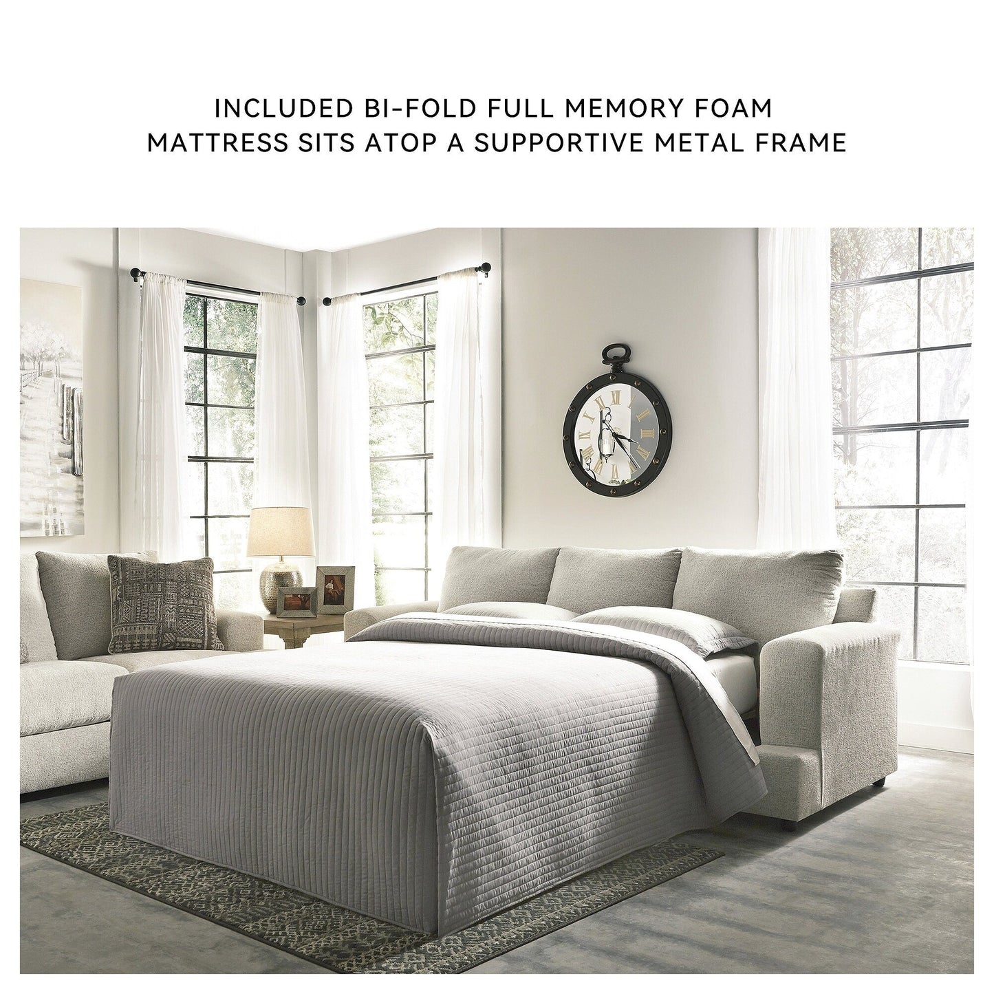 Divano letto Queen Soletren - Pietra