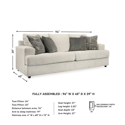 Divano letto Queen Soletren - Pietra