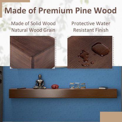 Mensola sospesa per camino in pino massello da parete