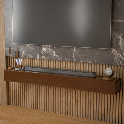 Mensola sospesa per camino in pino massello da parete