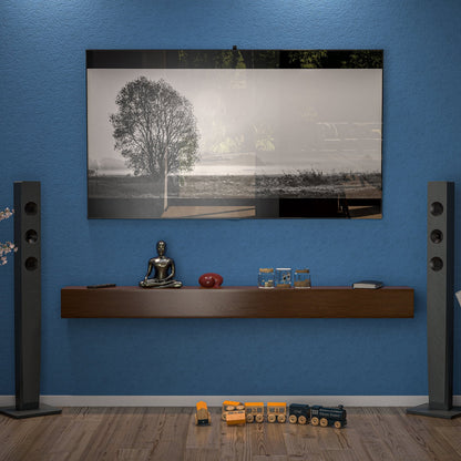 Mensola sospesa per camino in pino massello da parete