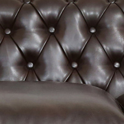 Divano in similpelle trapuntato Somerville Chesterfield con braccioli a volute di Christopher Knight Home