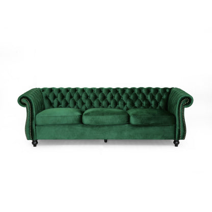 Divano in velluto trapuntato Somerville Chesterfield di Christopher Knight Home