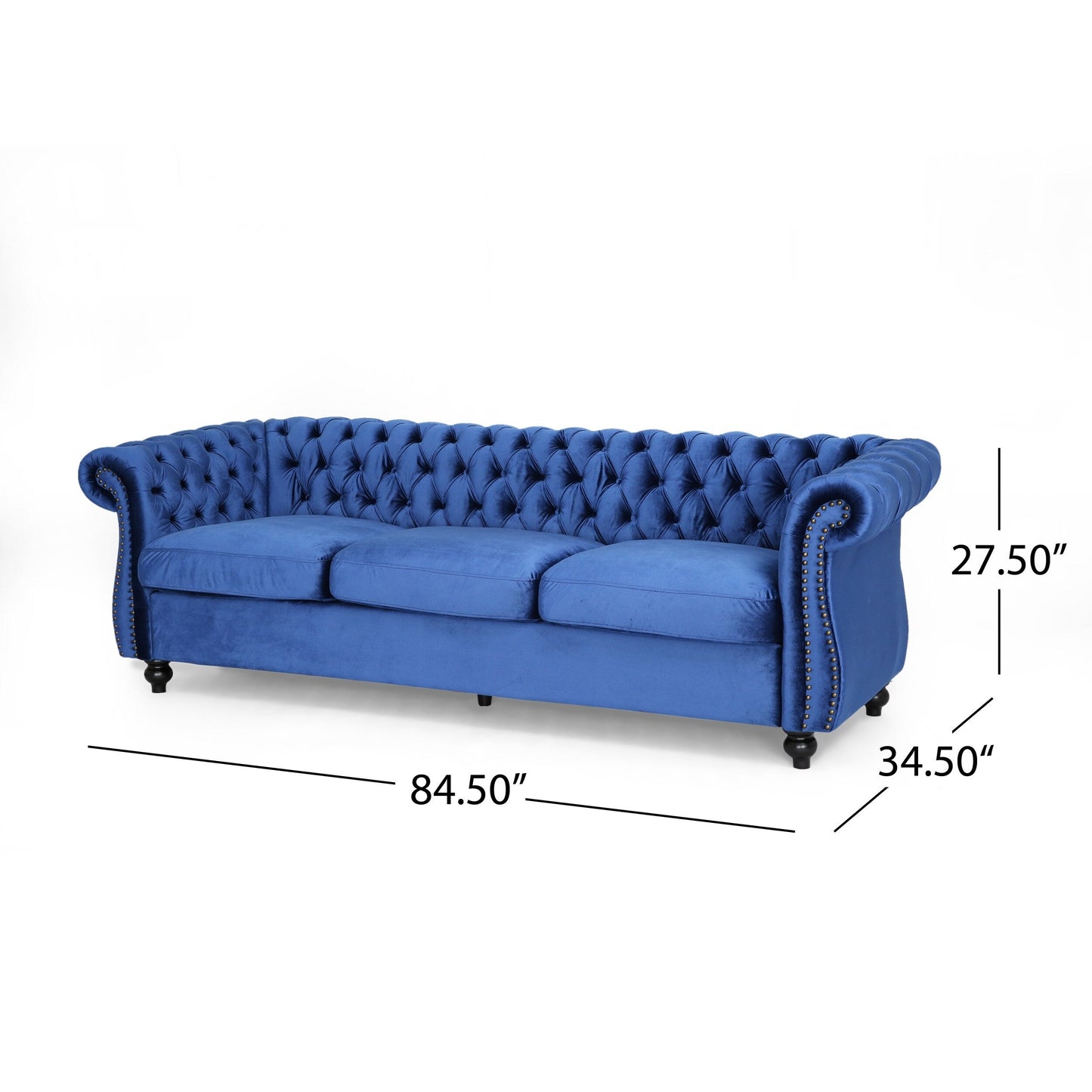 Divano in velluto trapuntato Somerville Chesterfield di Christopher Knight Home