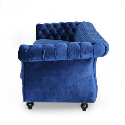 Divano in velluto trapuntato Somerville Chesterfield di Christopher Knight Home