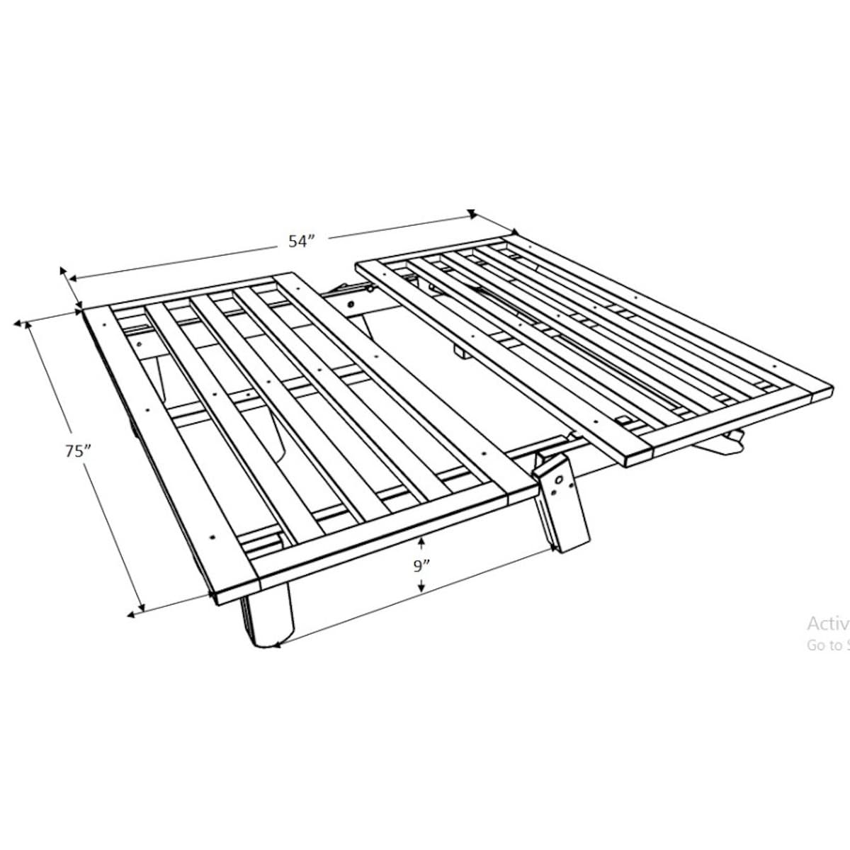 Struttura per futon Somette Carson con finitura Java (materasso non incluso)