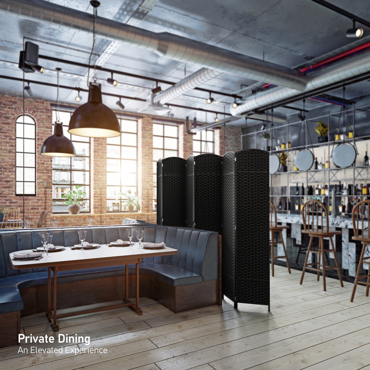 Divisorio per ambienti Sorbus a 6 pannelli, divisorio per la privacy alto, divisorio pieghevole extra largo con doppia cerniera, tessuto a mano, da parete - 6 piedi