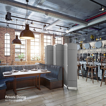 Divisorio per ambienti Sorbus a 6 pannelli, divisorio per la privacy alto, divisorio pieghevole extra largo con doppia cerniera, tessuto a mano, da parete - 6 piedi