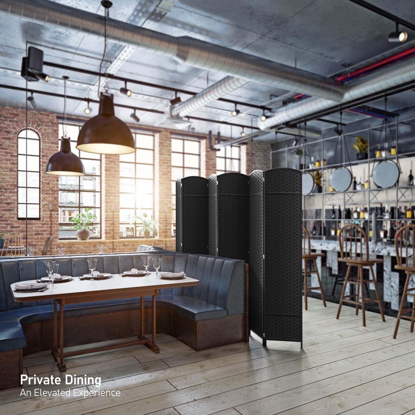 Divisorio per ambienti Sorbus a 6 pannelli, divisorio per la privacy alto, divisorio pieghevole extra largo con doppia cerniera, tessuto a mano, da parete - 6 piedi