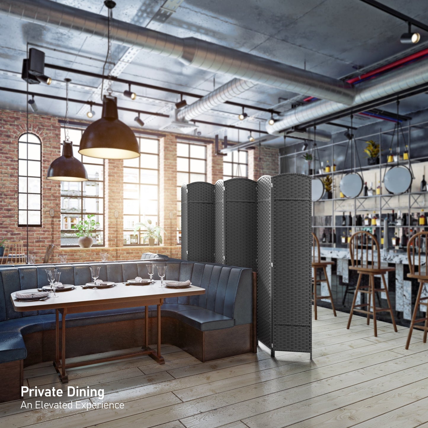 Divisorio per ambienti Sorbus a 6 pannelli, divisorio per la privacy alto, divisorio pieghevole extra largo con doppia cerniera, tessuto a mano, da parete - 6 piedi