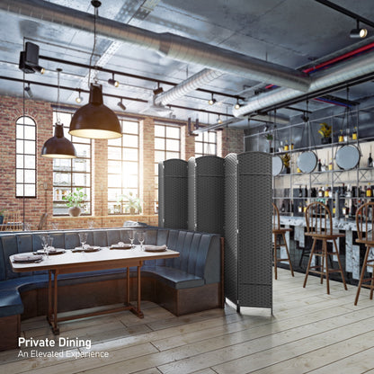 Divisorio per ambienti Sorbus a 6 pannelli, divisorio per la privacy alto, divisorio pieghevole extra largo con doppia cerniera, tessuto a mano, da parete - 6 piedi