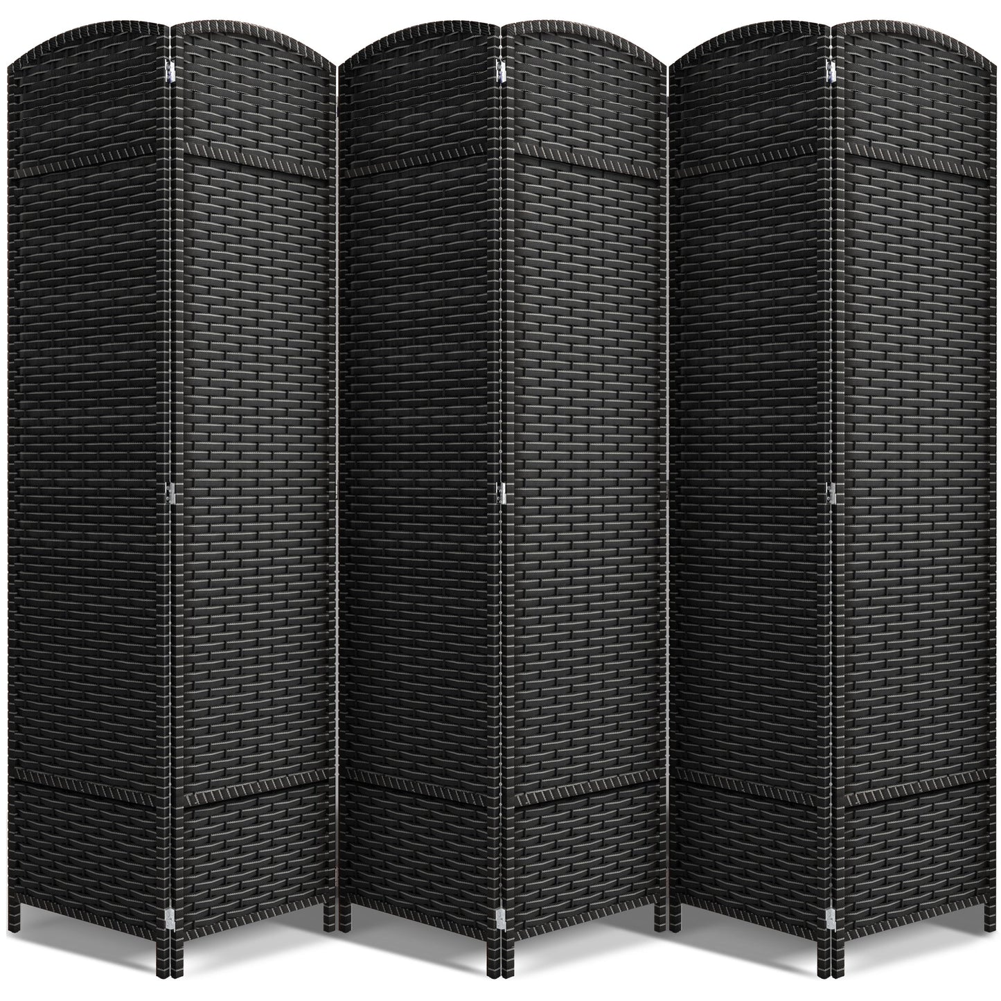 Divisorio per ambienti Sorbus a 6 pannelli, divisorio per la privacy alto, divisorio pieghevole extra largo con doppia cerniera, tessuto a mano, da parete - 6 piedi