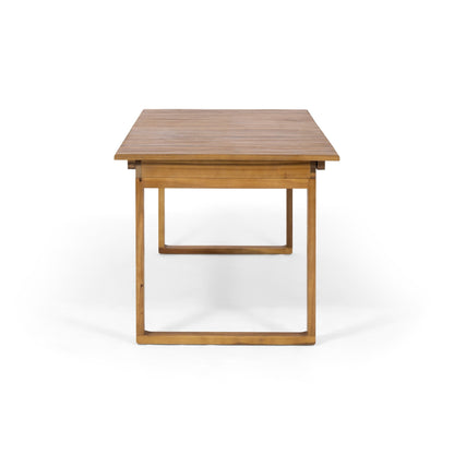 Set da pranzo per esterni Sorrento Acacia Wood da 9 pezzi con tavolo estensibile di Christopher Knight Home