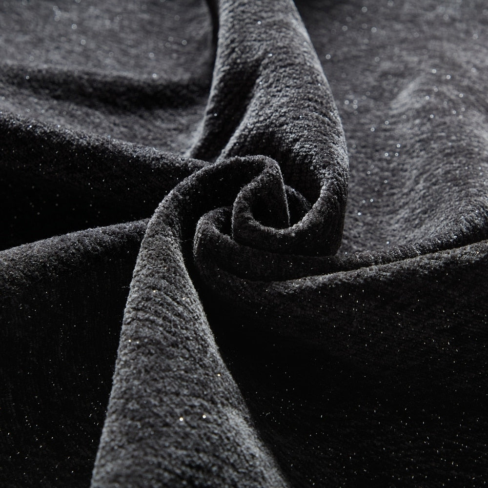 Divano con cuscino morbido in tessuto di ciniglia scintillante con 2 cuscini