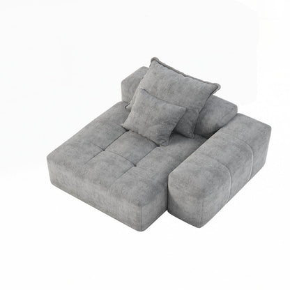 Divano con cuscino morbido in tessuto di ciniglia scintillante con 2 cuscini