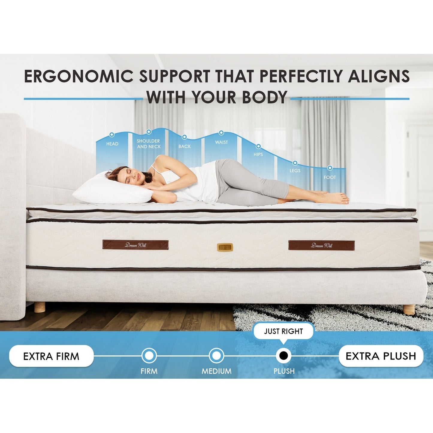 Materasso ortopedico Spectra da 14 pollici con superficie trapuntata in peluche