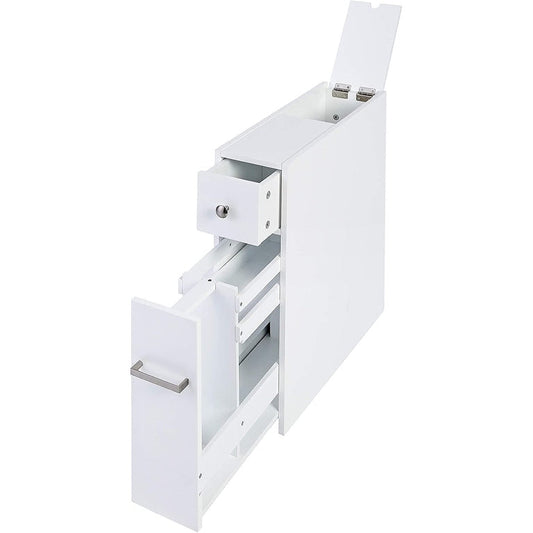 Mobiletto portaoggetti sottile per bagno Spirich Home, porta carta igienica indipendente, mobiletto portaoggetti con cassetto estraibile per bagno