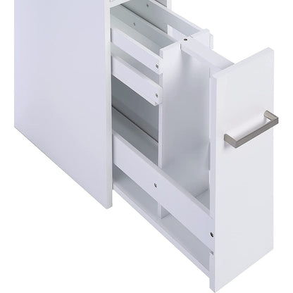 Mobiletto portaoggetti sottile per bagno Spirich Home, porta carta igienica indipendente, mobiletto portaoggetti con cassetto estraibile per bagno