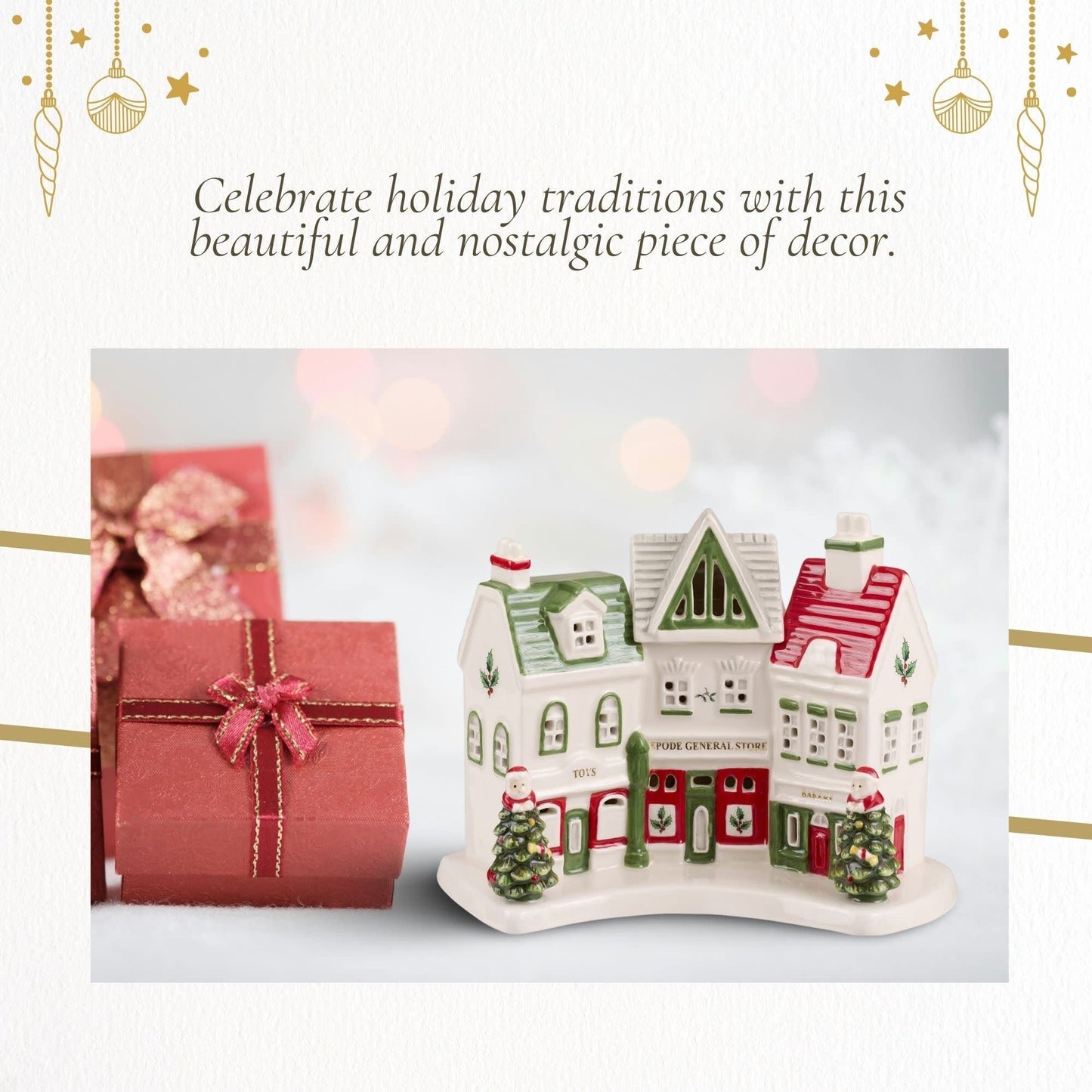 Albero di Natale Spode Village Shoppes - 7,9 L x 3 W x 5 H