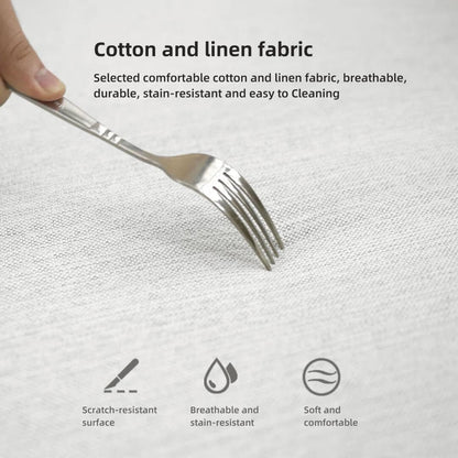 Divano dritto in tessuto con braccioli quadrati color beige