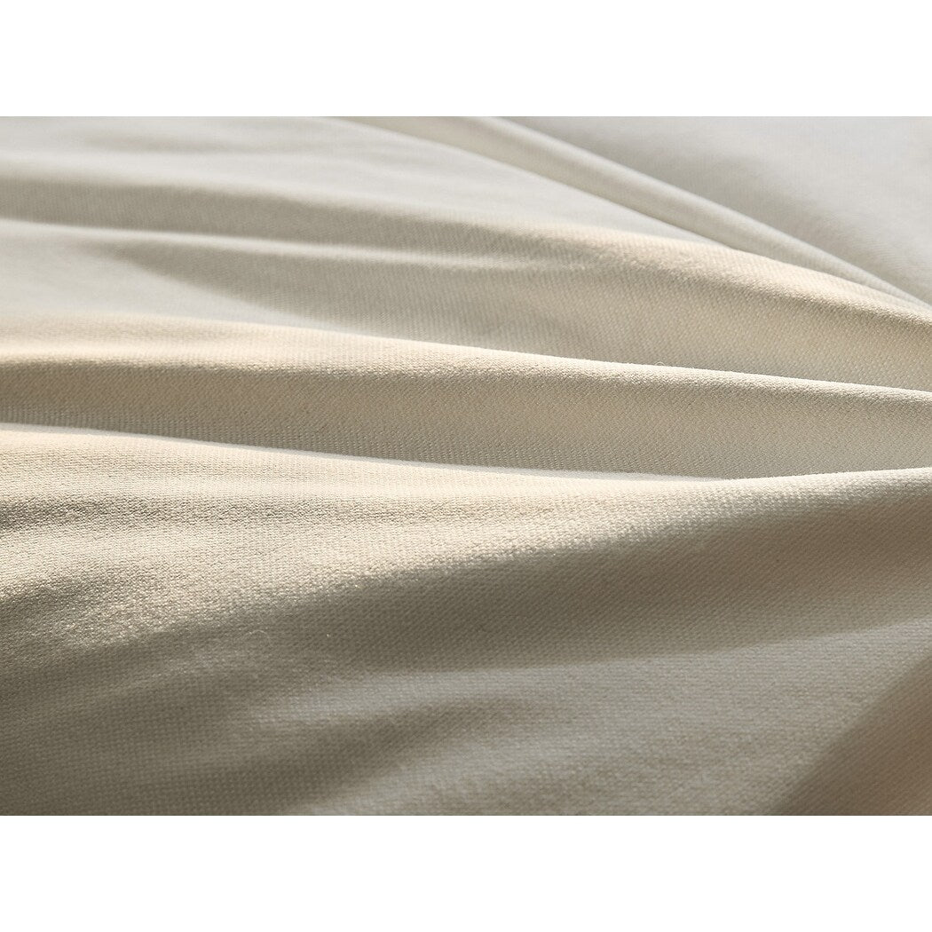 Divano componibile rettangolare in tessuto di lino con braccioli quadrati, combinazione divano bianco perla