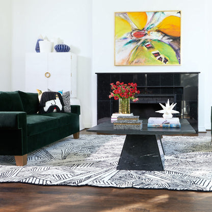 Divano con braccioli quadrati