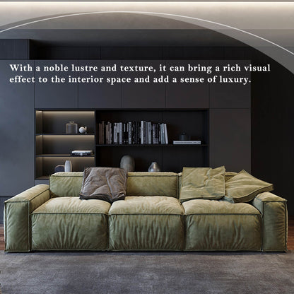 Divano quadrato 110'' Masha Velvet a quattro posti per divano letto da soggiorno