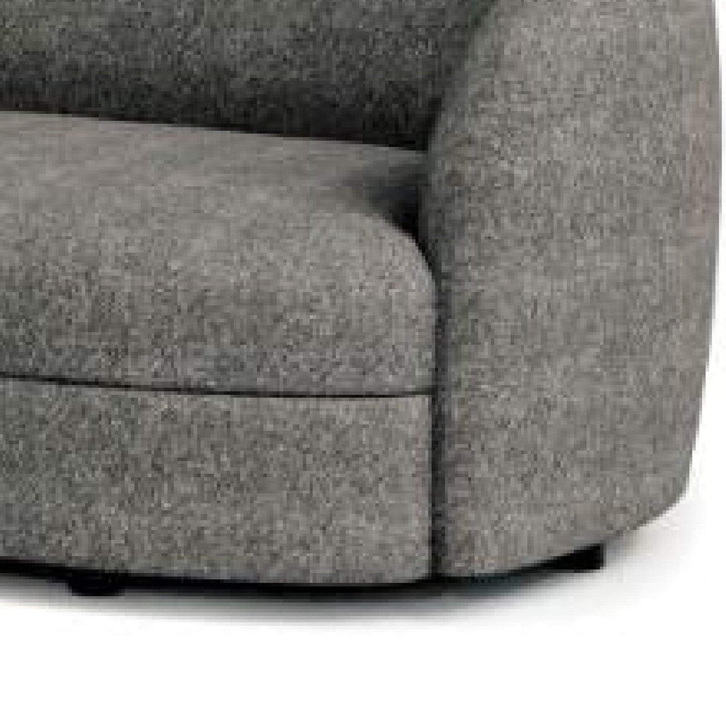 Divano Srey, 84 pollici, bouclé grigio antracite, forma a rene curva e liscia