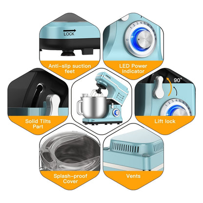 Impastatrice planetaria - Capacità 7,5 QT, 10 impostazioni di velocità, motore da 660 W